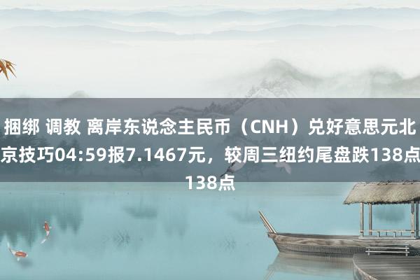 捆绑 调教 离岸东说念主民币（CNH）兑好意思元北京技巧04:59报7.1467元，较周三纽约尾盘跌138点