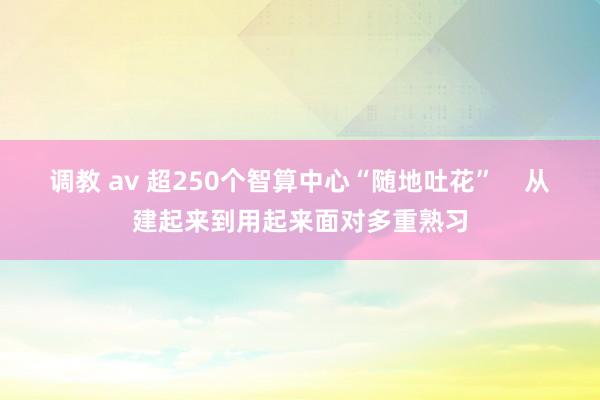 调教 av 超250个智算中心“随地吐花”    从建起来到用起来面对多重熟习